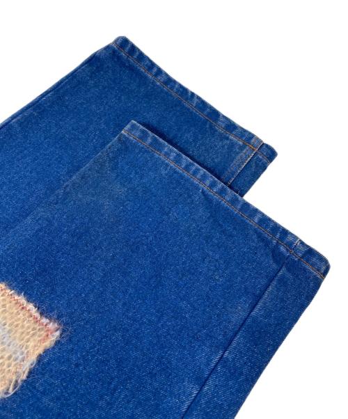 MARNI（マルニ）MARNI (マルニ) BLUE COATED DENIM JEANS WITH MOHAIR PATHES OCEAN モヘアパッチ デニムパンツ インディゴ サイズ:27の古着・服飾アイテム