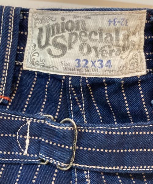 freewheelers（フリーホイーラーズ）freewheelers (フリーホイーラーズ) UNION SPECIAL OVERALLS LONGSHOREMAN ウォバッシュストライプパンツ インディゴ サイズ:W32 未使用品の古着・服飾アイテム