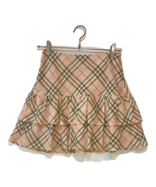 BURBERRY LONDON（バーバリーロンドン）BURBERRY LONDON (バーバリーロンドン) ノバチェック ミニスカート ベージュ サイズ:36の古着・服飾アイテム