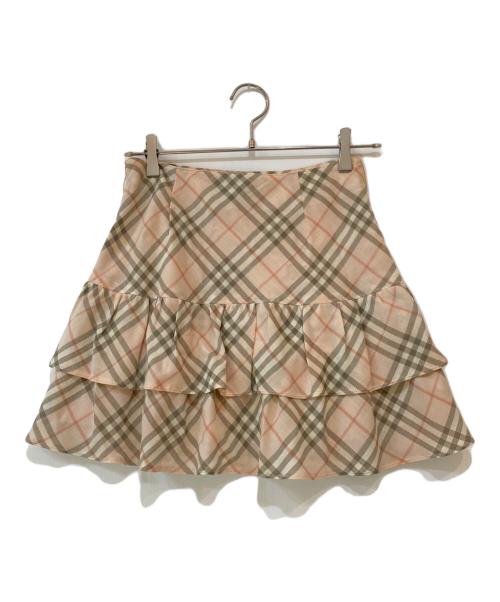 BURBERRY LONDON（バーバリーロンドン）BURBERRY LONDON (バーバリーロンドン) ノバチェック ミニスカート ベージュ サイズ:36の古着・服飾アイテム