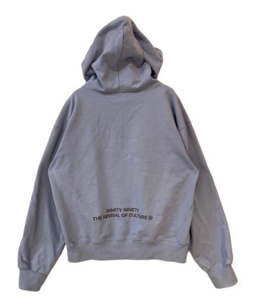 9090（9090）9090 (9090) 90 Logo Zip Hoodie ブルー サイズ:Lの古着・服飾アイテム
