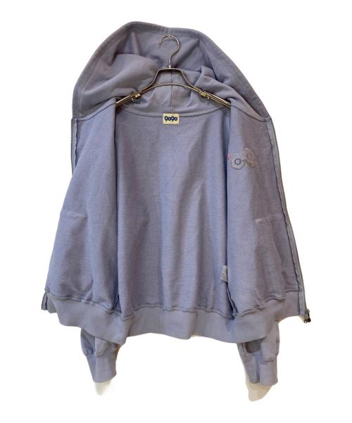 9090（9090）9090 (9090) 90 Logo Zip Hoodie ブルー サイズ:Lの古着・服飾アイテム