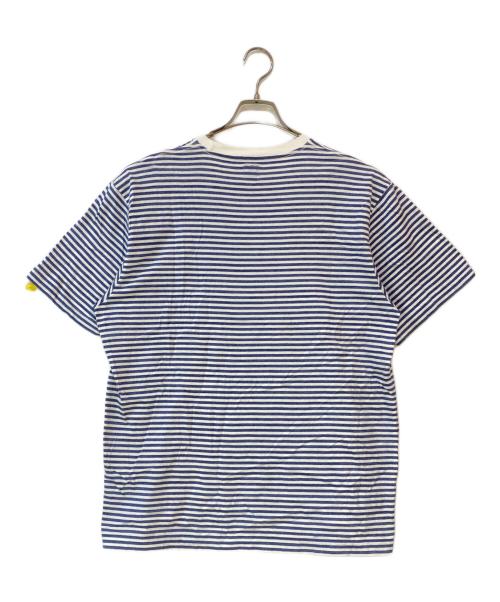 HUMAN MADE（ヒューマンメイド）HUMAN MADE (ヒューマンメイド) 刺繍ロゴボーダーTシャツ ブルー サイズ:XLの古着・服飾アイテム