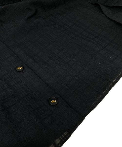 BLUE LABEL CRESTBRIDGE（ブルーレーベルクレストブリッジ）BLUE LABEL CRESTBRIDGE (ブルーレーベルクレストブリッジ) シャドーチェック シャドー フレンチ フレンチスリーブ ワンピース ネイビー サイズ:36の古着・服飾アイテム