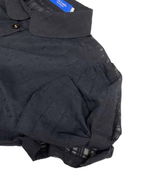 BLUE LABEL CRESTBRIDGE（ブルーレーベルクレストブリッジ）BLUE LABEL CRESTBRIDGE (ブルーレーベルクレストブリッジ) シャドーチェック シャドー フレンチ フレンチスリーブ ワンピース ネイビー サイズ:36の古着・服飾アイテム