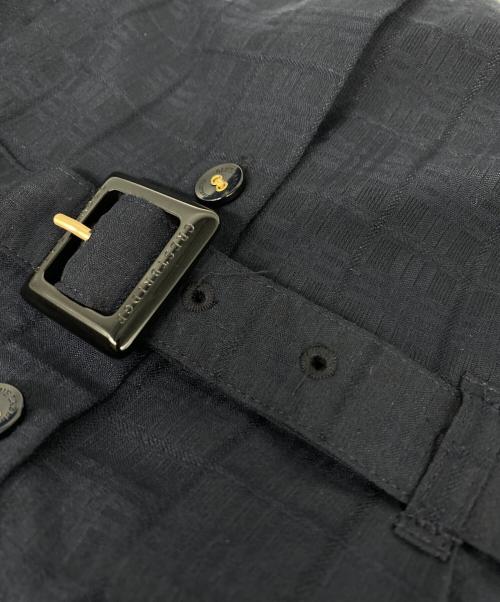 BLUE LABEL CRESTBRIDGE（ブルーレーベルクレストブリッジ）BLUE LABEL CRESTBRIDGE (ブルーレーベルクレストブリッジ) シャドーチェック シャドー フレンチ フレンチスリーブ ワンピース ネイビー サイズ:36の古着・服飾アイテム