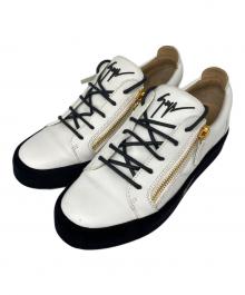 GIUSEPPE ZANOTTI（ジュゼッペザノッティ）の古着「ジップディテール ローカットスニーカー」｜ホワイト