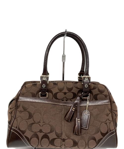 COACH（コーチ）COACH (コーチ) シグネチャー ハンプトンズ サッチェル バッグ ブラウンの古着・服飾アイテム