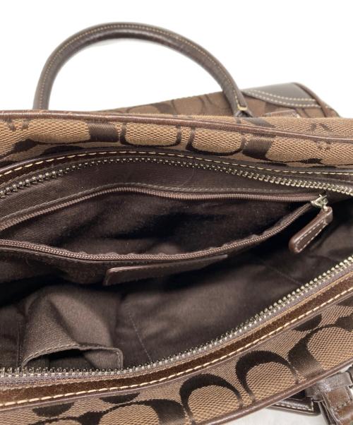 COACH（コーチ）COACH (コーチ) シグネチャー ハンプトンズ サッチェル バッグ ブラウンの古着・服飾アイテム