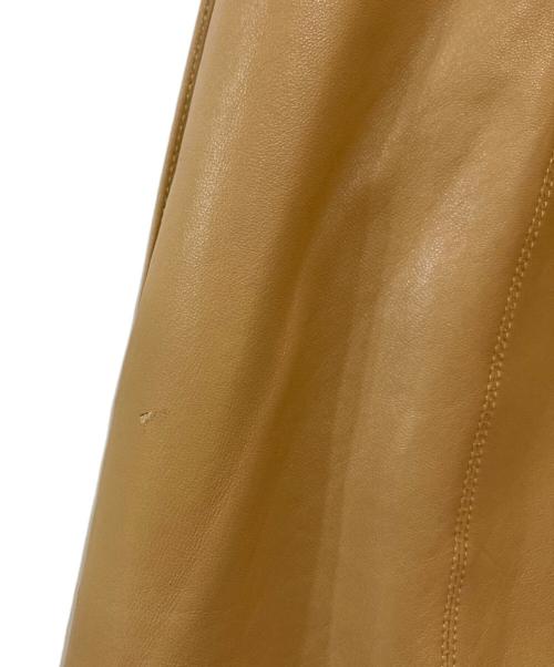 CHANEL（シャネル）CHANEL (シャネル) ラム スキン レザー シルク ライニング ペンシル スカート ベージュ サイズ:36の古着・服飾アイテム