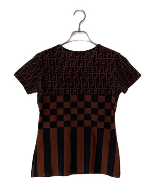 FENDI（フェンディ）FENDI (フェンディ) ズッカ×ペカン切替半袖カットソー ブラウン サイズ:無の古着・服飾アイテム