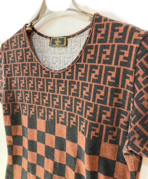 FENDI（フェンディ）FENDI (フェンディ) ズッカ×ペカン切替半袖カットソー ブラウン サイズ:無の古着・服飾アイテム