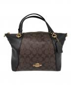 COACHコーチ）の古着「ケイシー サッチェル シグネチャー キャンバス 2WAYショルダーバッグ」｜ブラック