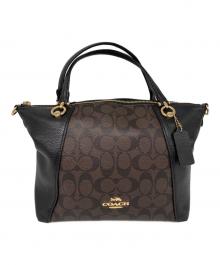 COACH（コーチ）の古着「ケイシー サッチェル シグネチャー キャンバス 2WAYショルダーバッグ」｜ブラック