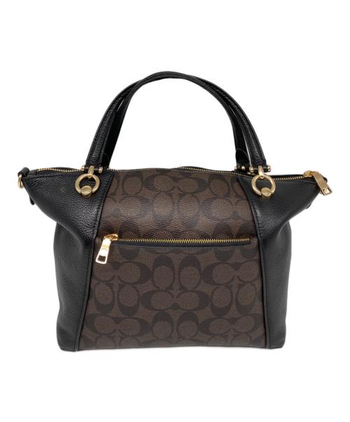 COACH（コーチ）COACH (コーチ) ケイシー サッチェル シグネチャー キャンバス 2WAYショルダーバッグ ブラックの古着・服飾アイテム
