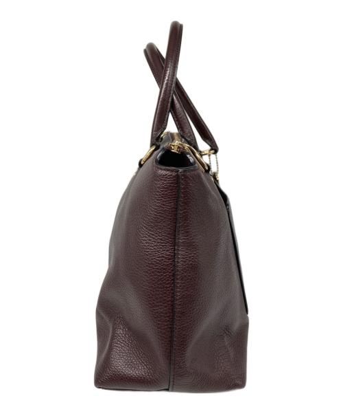 COACH（コーチ）COACH (コーチ) ペブルレザー ミニ エマ サッチェル 2WAY ショルダー バッグ ブラウンの古着・服飾アイテム