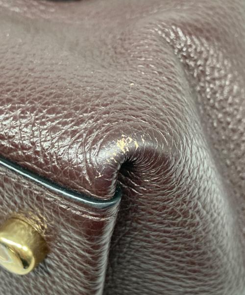 COACH（コーチ）COACH (コーチ) ペブルレザー ミニ エマ サッチェル 2WAY ショルダー バッグ ブラウンの古着・服飾アイテム