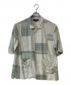 KITHキス）の古着「Silk Lyocell Bandana Reade Shirt」｜グリーン