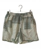 KITHキス）の古着「Silk Lyocell Bandana Cedar Short」｜グリーン
