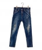 DSQUARED2ディースクエアード）の古着「Skinny Dan Jean ダメージスキニージーンズ」｜インディゴ