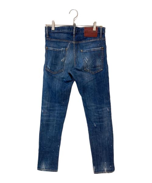 DSQUARED2（ディースクエアード）DSQUARED2 (ディースクエアード) Skinny Dan Jean ダメージスキニージーンズ インディゴ サイズ:42の古着・服飾アイテム
