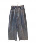 MUSUBOREムスボレ）の古着「flocky wide denim PT」｜グレー