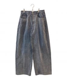 MUSUBORE（ムスボレ）の古着「flocky wide denim PT」｜グレー