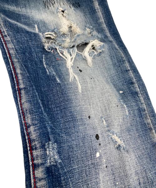 DSQUARED2（ディースクエアード）DSQUARED2 (ディースクエアード) ダメージ加工デニムパンツ インディゴ サイズ:不明の古着・服飾アイテム