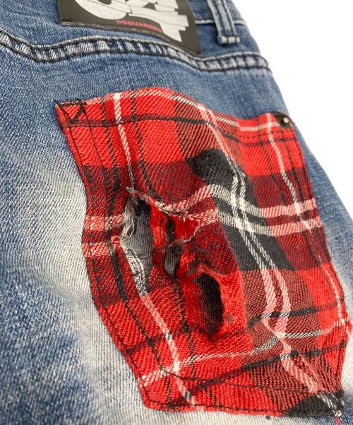 DSQUARED2（ディースクエアード）DSQUARED2 (ディースクエアード) ダメージ加工デニムパンツ インディゴ サイズ:不明の古着・服飾アイテム