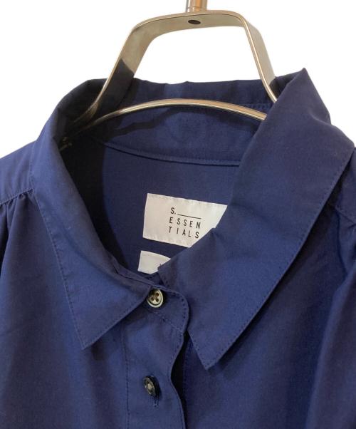 S.ESSENTIALS（エス エッセンシャルズ）S.ESSENTIALS (エス エッセンシャルズ) 切替シャツワンピース ネイビー サイズ:38の古着・服飾アイテム