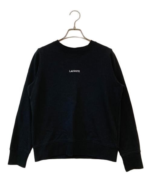 LACOSTE（ラコステ）LACOSTE (ラコステ) ブランドネームロゴステッチクルーネックスウェット ブラック サイズ:36の古着・服飾アイテム