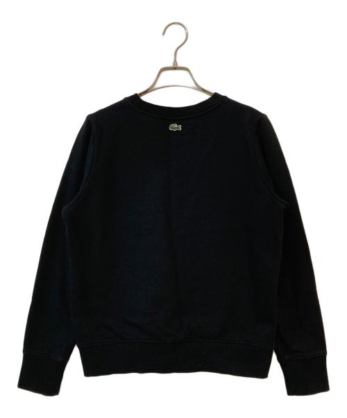 LACOSTE（ラコステ）LACOSTE (ラコステ) ブランドネームロゴステッチクルーネックスウェット ブラック サイズ:36の古着・服飾アイテム