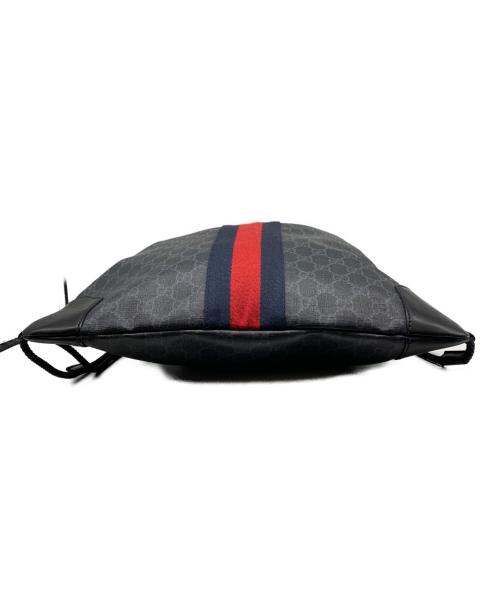 GUCCI（グッチ）GUCCI (グッチ) GGスプリーム シェリーライン ドローストリング ナップサック ブラックの古着・服飾アイテム