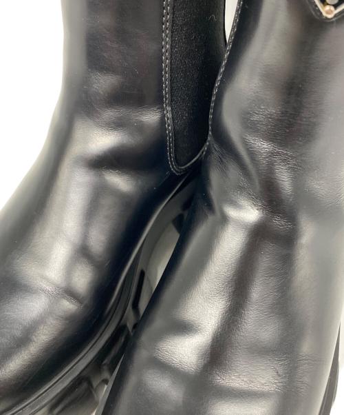 PRADA（プラダ）PRADA (プラダ) モノリス ブラッシュドレザー チェルシーブーツ ブラック サイズ:37 1/2の古着・服飾アイテム