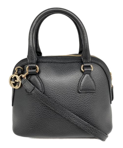 GUCCI（グッチ）GUCCI (グッチ) インターロッキングGチャーム付 2WAYハンドバッグ ブラックの古着・服飾アイテム