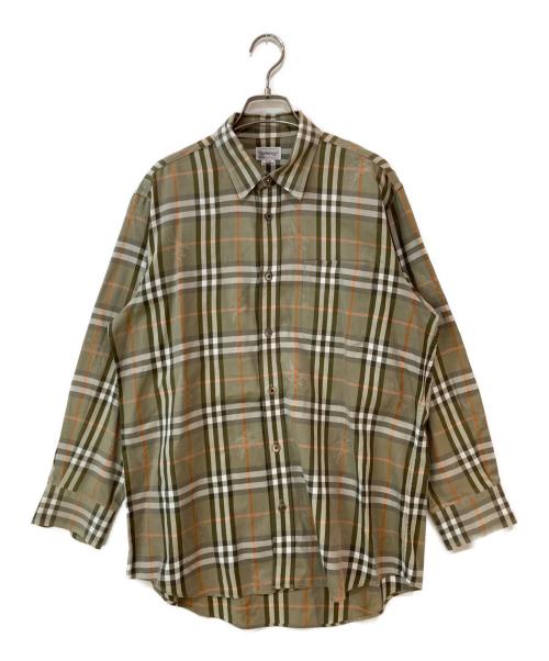 Burberry's（バーバリーズ）Burberry's (バーバリーズ) シャドーホース ノヴァチェックシャツ ベージュ サイズ:Lの古着・服飾アイテム