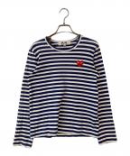 PLAY COMME des GARCONSプレイコムデギャルソン）の古着「ワンポイントボーダーL/S Tシャツ」｜ネイビー