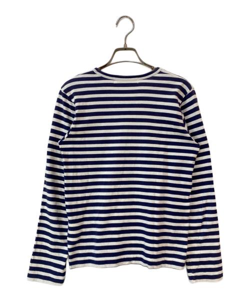 PLAY COMME des GARCONS（プレイコムデギャルソン）PLAY COMME des GARCONS (プレイコムデギャルソン) ワンポイントボーダーL/S Tシャツ ネイビー サイズ:Mの古着・服飾アイテム