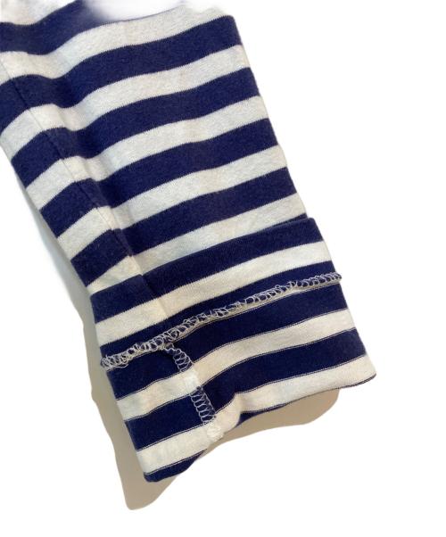 PLAY COMME des GARCONS（プレイコムデギャルソン）PLAY COMME des GARCONS (プレイコムデギャルソン) ワンポイントボーダーL/S Tシャツ ネイビー サイズ:Mの古着・服飾アイテム