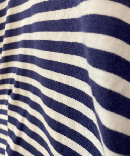 PLAY COMME des GARCONS（プレイコムデギャルソン）PLAY COMME des GARCONS (プレイコムデギャルソン) ワンポイントボーダーL/S Tシャツ ネイビー サイズ:Mの古着・服飾アイテム