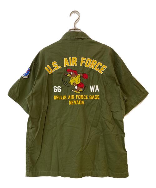 AVIREX（アヴィレックス）AVIREX (アヴィレックス) 66th WEAPONS SQUADRON 半袖シャツ カーキ サイズ:Lの古着・服飾アイテム