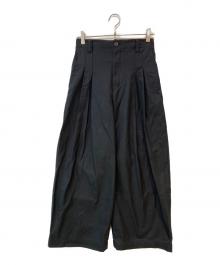 MAISON SPECIAL（メゾンスペシャル）の古着「Suvin Cotton Gabardine Prime-Wide Two Tuck Pants」｜ブラック