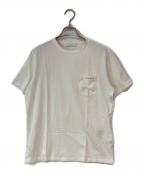 PRADAプラダ）の古着「ラバーロゴナイロン切替 ポケットTシャツ」｜ホワイト