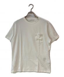 PRADA（プラダ）の古着「ラバーロゴナイロン切替 ポケットTシャツ」｜ホワイト