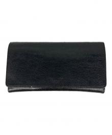 BALENCIAGA（バレンシアガ）の古着「クラッシュ加工 エッセンシャル ロゴ レザー ウォレット」｜ブラック