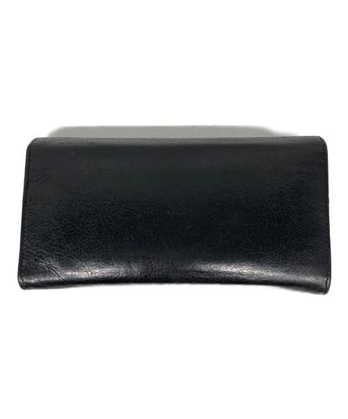 BALENCIAGA（バレンシアガ）BALENCIAGA (バレンシアガ) クラッシュ加工 エッセンシャル ロゴ レザー ウォレット ブラックの古着・服飾アイテム
