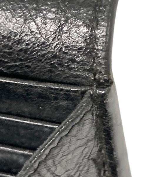 BALENCIAGA（バレンシアガ）BALENCIAGA (バレンシアガ) クラッシュ加工 エッセンシャル ロゴ レザー ウォレット ブラックの古着・服飾アイテム