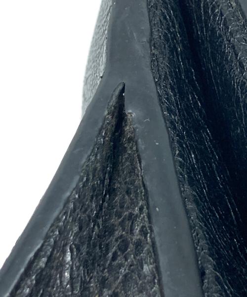 BALENCIAGA（バレンシアガ）BALENCIAGA (バレンシアガ) クラッシュ加工 エッセンシャル ロゴ レザー ウォレット ブラックの古着・服飾アイテム