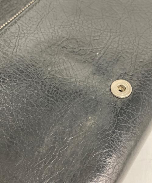 BALENCIAGA（バレンシアガ）BALENCIAGA (バレンシアガ) クラッシュ加工 エッセンシャル ロゴ レザー ウォレット ブラックの古着・服飾アイテム