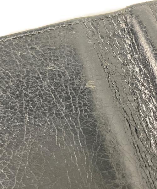 BALENCIAGA（バレンシアガ）BALENCIAGA (バレンシアガ) クラッシュ加工 エッセンシャル ロゴ レザー ウォレット ブラックの古着・服飾アイテム